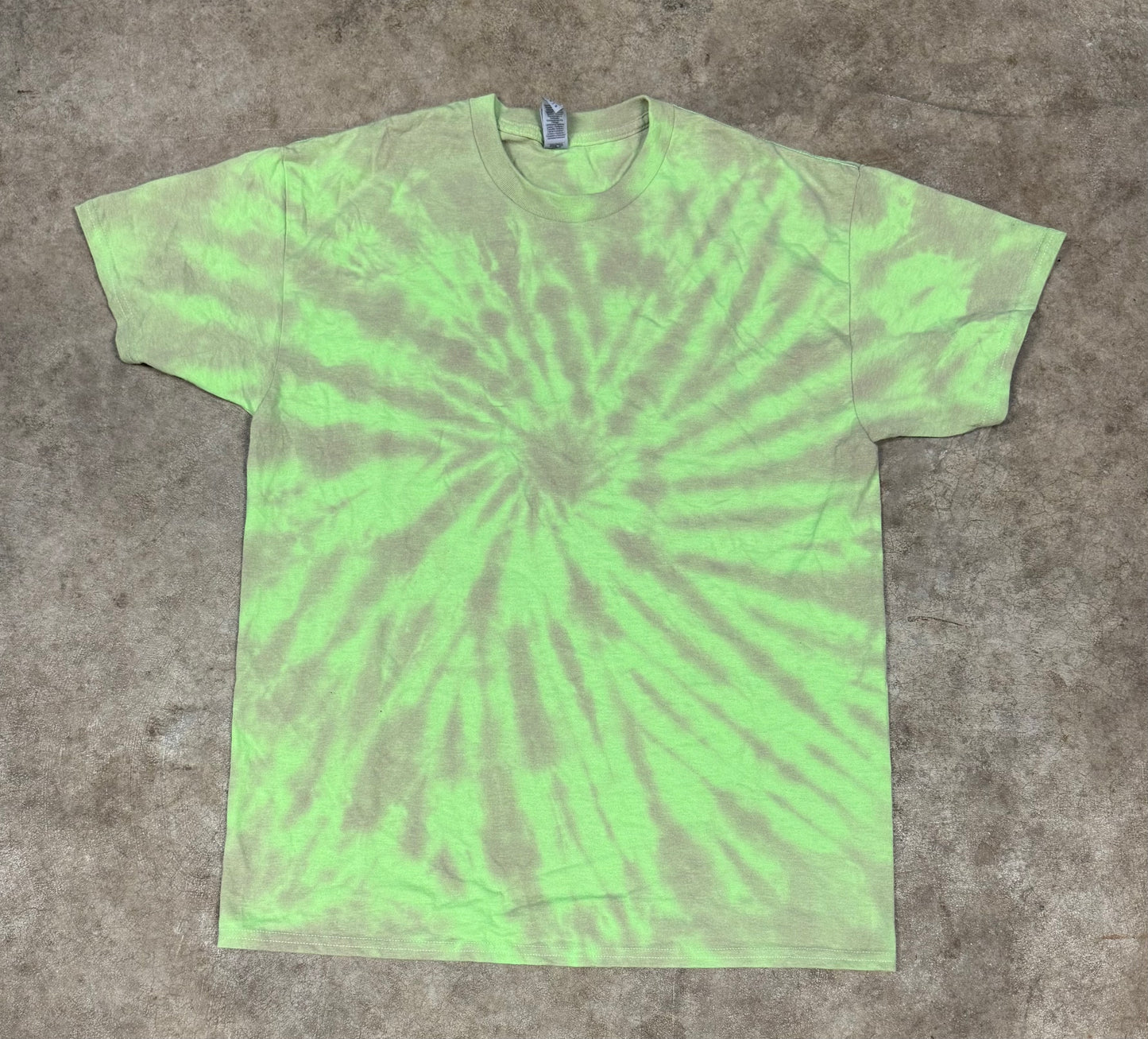 Short Sleeve Neon Green/ Lavender Dyed T Shirt