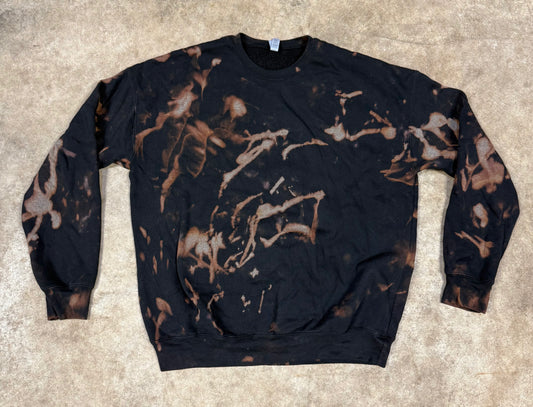 Black Bleach Dyed Crewneck