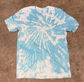 Short Sleeve Blue Bleach Dyed T Shirt